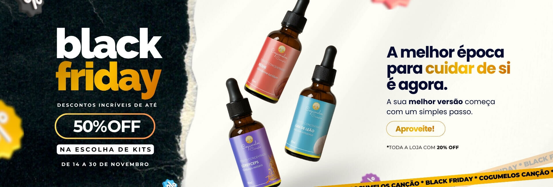 Banner Black Friday - Cogumelos Canção